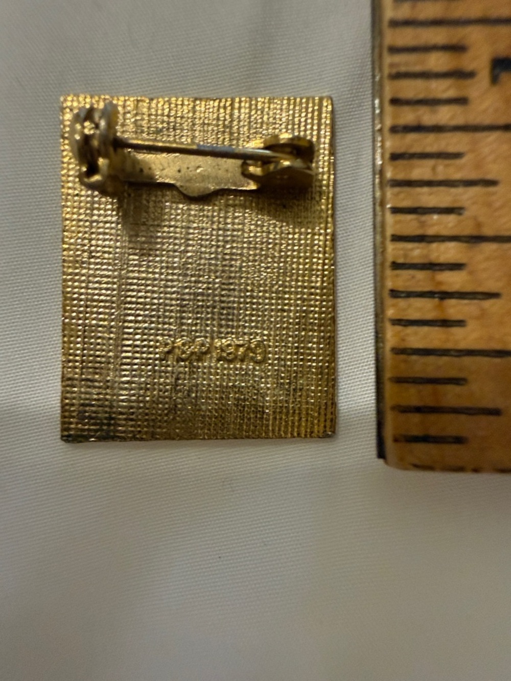 Gold-tone Rectangular Pin Brooch - Picture 2 of 2